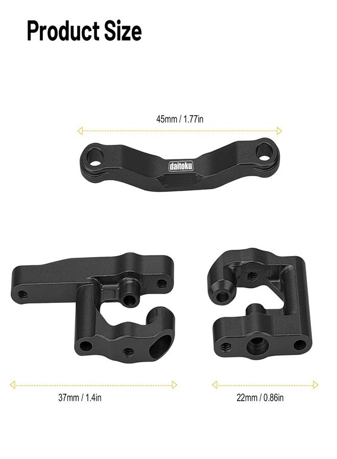 daitoku RC Steering Set Aluminum Upgrade Parts Steering Assembly for 1/18 Arrma Granite Typhon GROM 1/16 Mojave GROM 1/12 Losi Nascar RC Car (Black) - Image 4